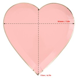Atyhao Mixing Trays Paper Plates 8 Pieces Plastic Plates and Cutlery Set Painting Valentine Stickers Picnic Plates Tableware Decoration Baby Shower Plates (Pink)