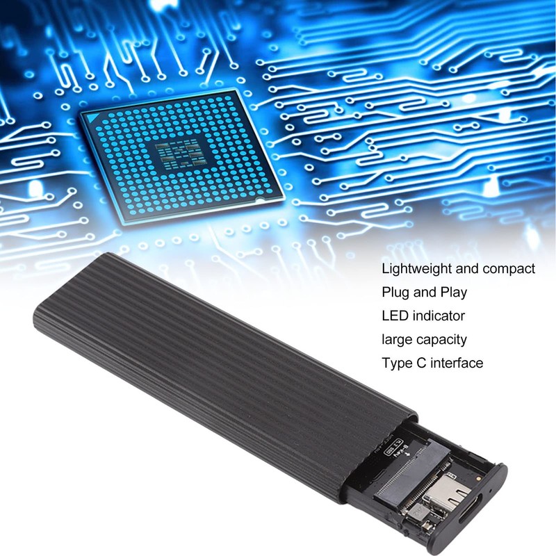Aluminum M.2 NVME SATA SSD Enclosure Adapter, USB3.1(440+ MB) M.2