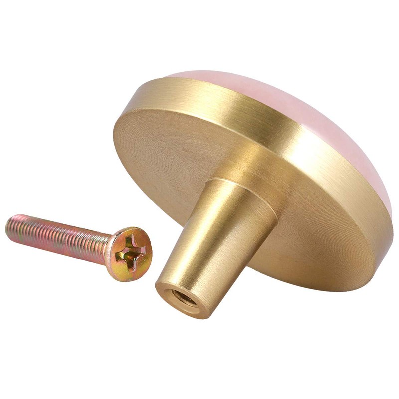 mookaitedecor Set of 4 Rose Quartz Round Drawer Knob 37