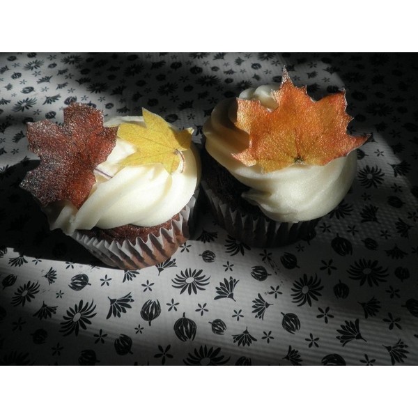 Edible Fall Leaves - Set of 20 - Cake Decorations, Cupcake Topper