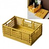 YQLDAHU 1-Pack Small Storage Crates, Golden Yellow Stackable & Foldable