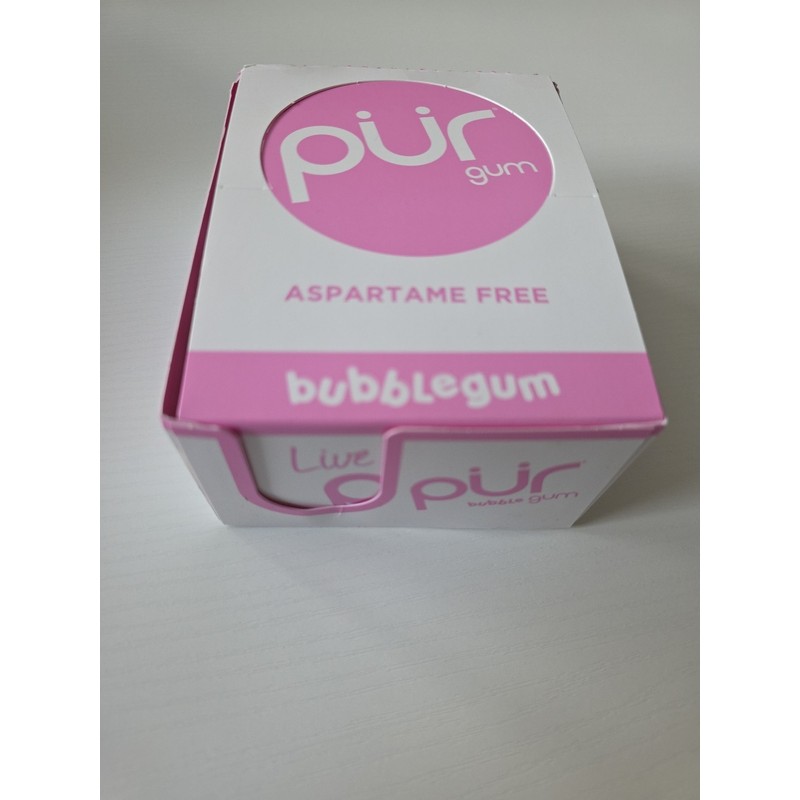 PUR Sugar Free Bubblegum Chewing Gum 12 Count Xylitol Vegan