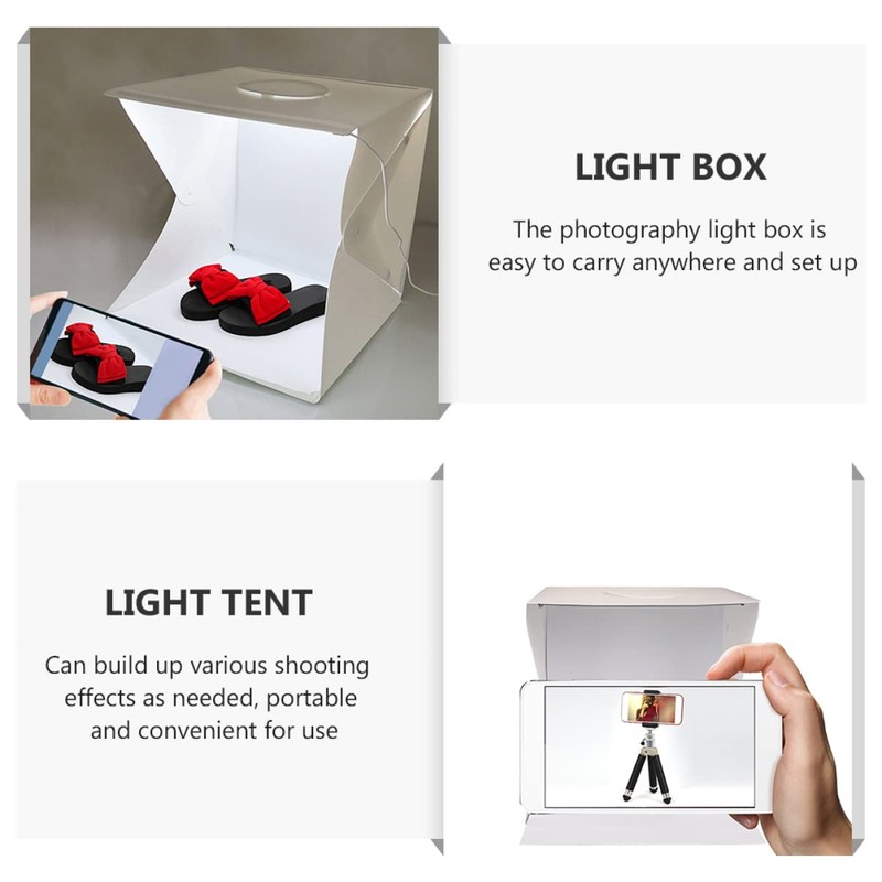 Operitacx Portable LED Light Box Photography Tent Compact Folding Design