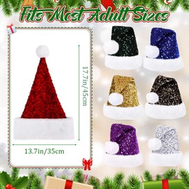Christmas Sequin Santa Hat,Sparkly Red Christmas Sequin Hat for Adults,Luxury Santa Hat Christmas Cap Santa Claus Hat Father Christmas Costume Fancy Dress Accessory for Xmas New Year Party Supplies