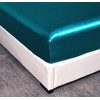 JHCHMX Satin Fitted Sheet - Teal Double, Deep Pocket (35cm)