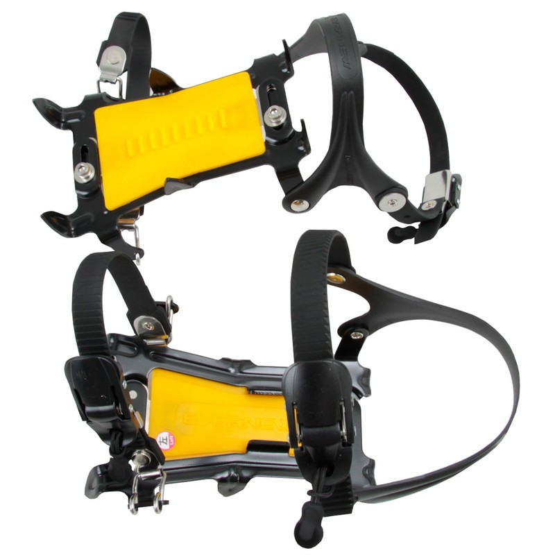 EVERNEW EBY015 Adjustable Width 6-Prong Crampons, Large, Yellow