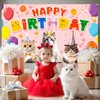 Cat Party Decorations, 71'' x 43'' Cat Birthday Backdrop Cat