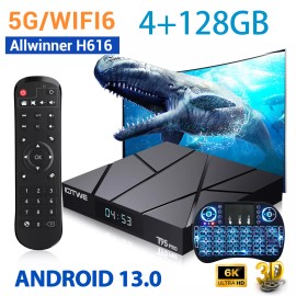 IOTWE 2025 Upgraded T95  Pro Smart Android 13 TV Box Quad Core 6K 4K HD Stream Player - 4 GB+128 GB