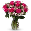 Benchmark Bouquets Benchmark Bouquets - Charming Roses & Alstroemeria (Glass