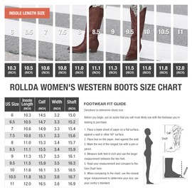 Rollda Cowboy Boots for Women Cowgirl Boots Embroidered Knee-High Western Boots Pointy Toe with Chunky Heel Tan Size 10