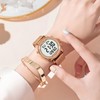TIMEURE Women's Step Counter Pedometer Watch Crystal Stone, No App,