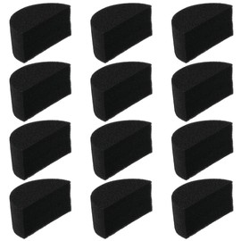 12pcs 6.5x3cm Half Round Face Paint Sponge Black Half Moon High Density Paint Sponge for Arts Crafts Face Body Paint Makeup