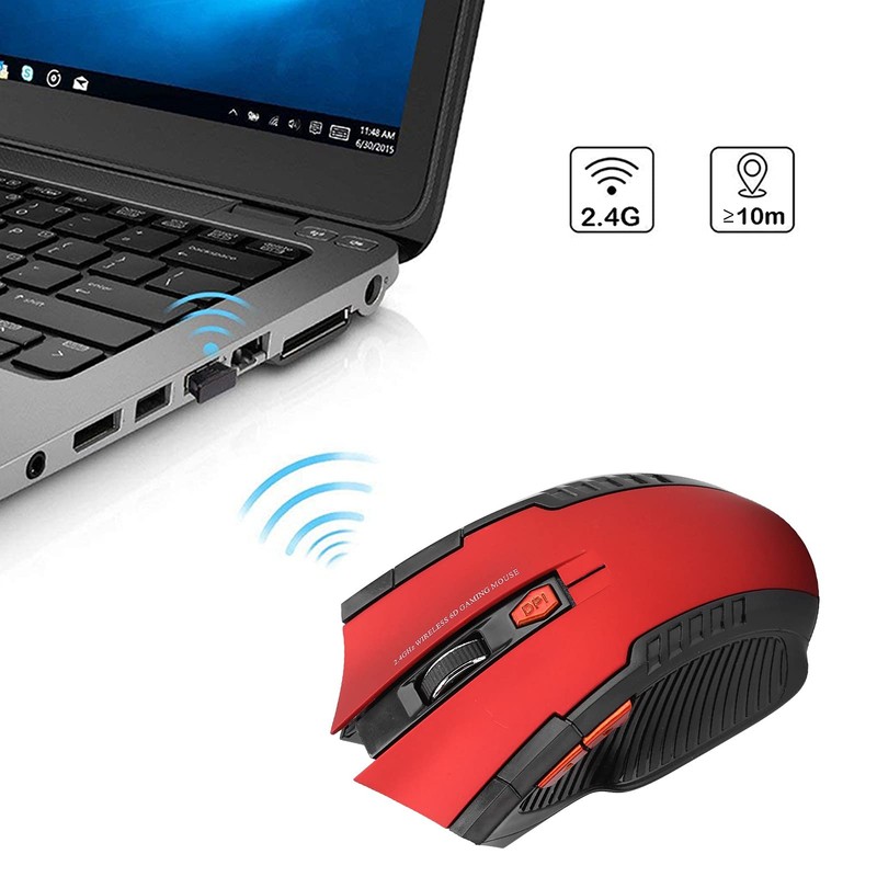 Archuu Mechanical Gaming 2.4G Mouse, 1000/1200/1600 3-Speed DPI Ergonomic Mouse