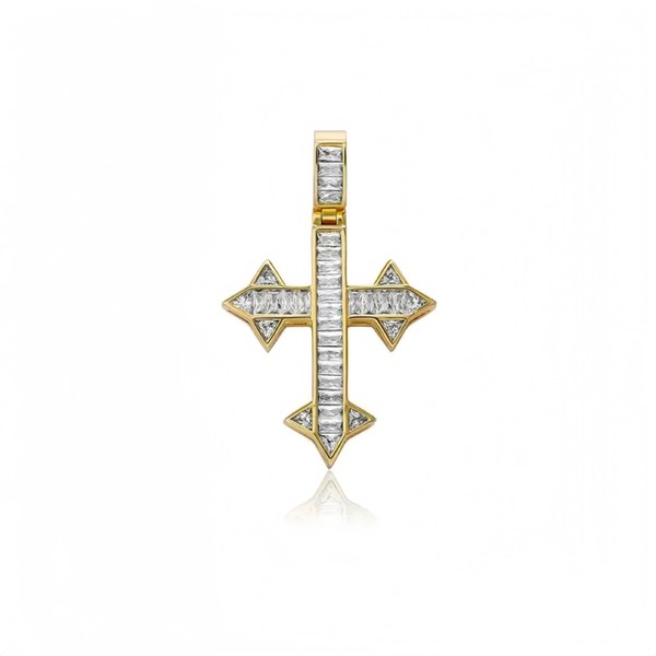 Zsllzm Cross Chain for Men Iced Out Gold Plated Cubic