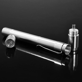 2pc Silver, RE-GEN Aluminium Re-Usable LED Doctors Nurses Pen Light Pupil Gauge Pocket Clip Torch Flashlight