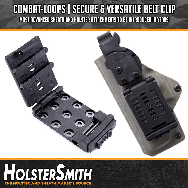 Large Combat Loop Belt Clip Holster Attachment – (2 Pack