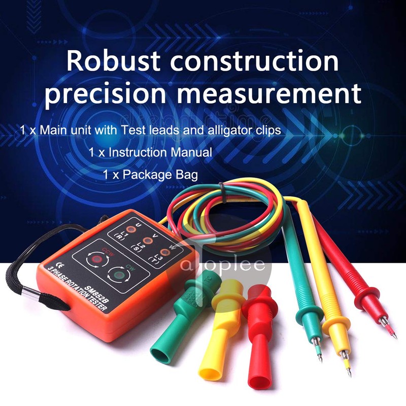 ATOPLEE 3 Phase Sequence Presence Rotation Tester Indicator Detector Meter