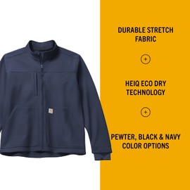 Carhartt Men's Fluid Resistant Fleece Jacket, Navy, M