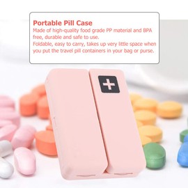 Magnetic Daily Pill Organizer, Foldable Portable Pill Box Organizer with 7 Compartments, Daily Pill Holder Dispenser Pill Container Weekly Pill Case for Travel 7 Day Dose Pills