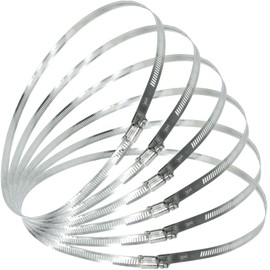 TEXNINC 6 Pcs 7.8Inch/200mm (Maximum Diameter) Adjustable 304 Stainless Steel Duct Clamps Hose Clamp Pipe Clamp Air Ducting Clamp Large Worm Drive Hose Fitting Clamps Band Clamps