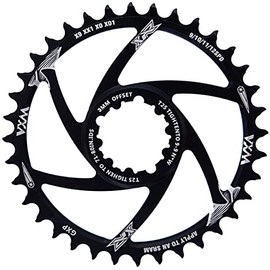 YBEKI Bicycle Chainring 30T 32T 34T 36T 38T Narrow Wide Round Chainrings for GXP XX1 X9 XO X01 CNC Offset 3 mm 6 mm (Black 3 mm Offset, 30T)