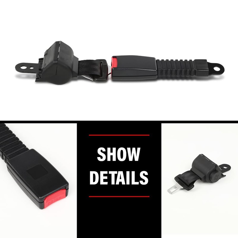 G-PLUS Universal 42" Retractable Golf Cart Seat Belts Kit with