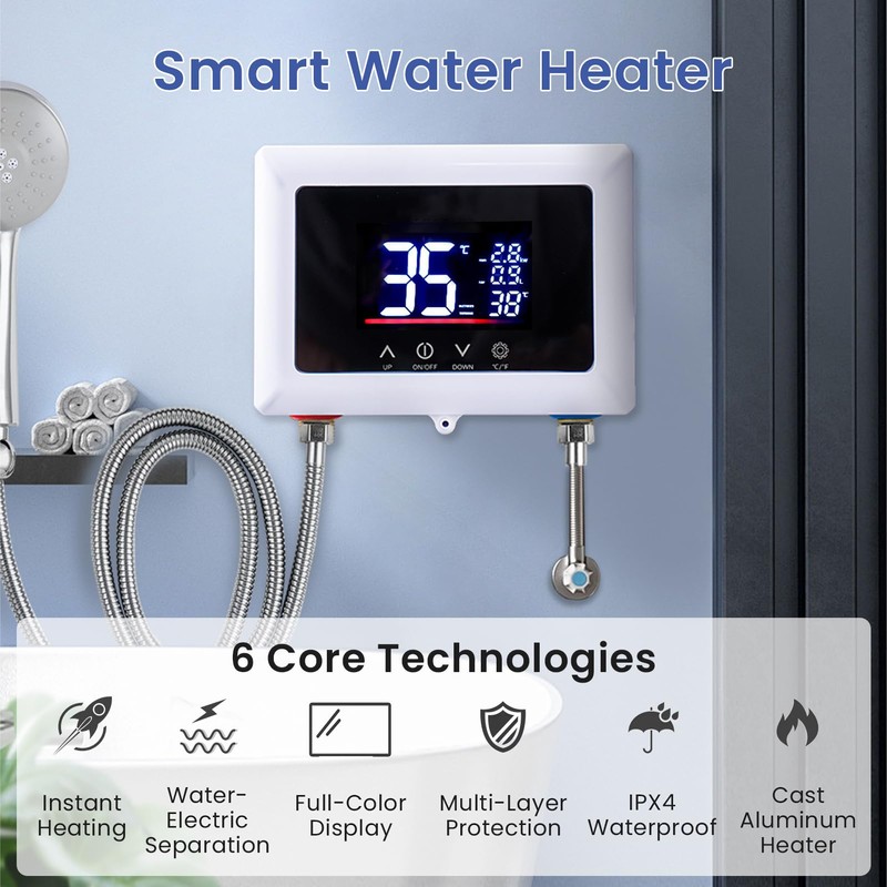 Mini Tankless Water Heater Electric 110V Under Sink Small Hot