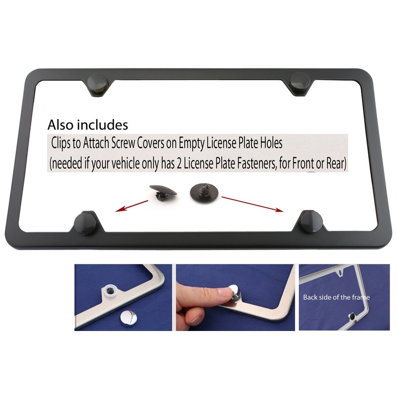 Premium Slim Style Stainless Steel License Plate Frame UV Resistant