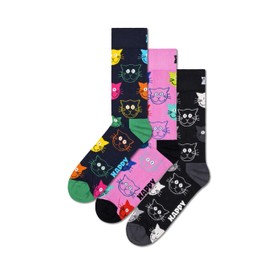 Happy Socks Gift box Mixed Cat Socks XMJA08-0100 Multicolor, multi-coloured