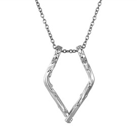 Flongo Möbius Ring Holder Necklace for Women: Silver Geometric Triangle Pendant for Wedding Rings and Engagement Rings - Gift for Women, Wife, Girlfriend, Nurses and Doctors
