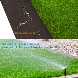 Heyroll Artificial Turf Grass Indoor Outdoor 4 ft x 10 ft, 0.8 inch Realistic Synthetic Fake Grass, Artificial Lawn Rug Dog Pets Mat, Turf Carpet for Patio Landscape Backyard, Custom Size
