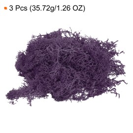 MECCANIXITY 3pcs 1.26 OZ Moss Fake Craft Moss Artificial Moss Natural Preserved Moss for Craft Arts Floral DIY Project Wall Wedding Garden Patio Table Terrariums Decoration(Deep Purple)