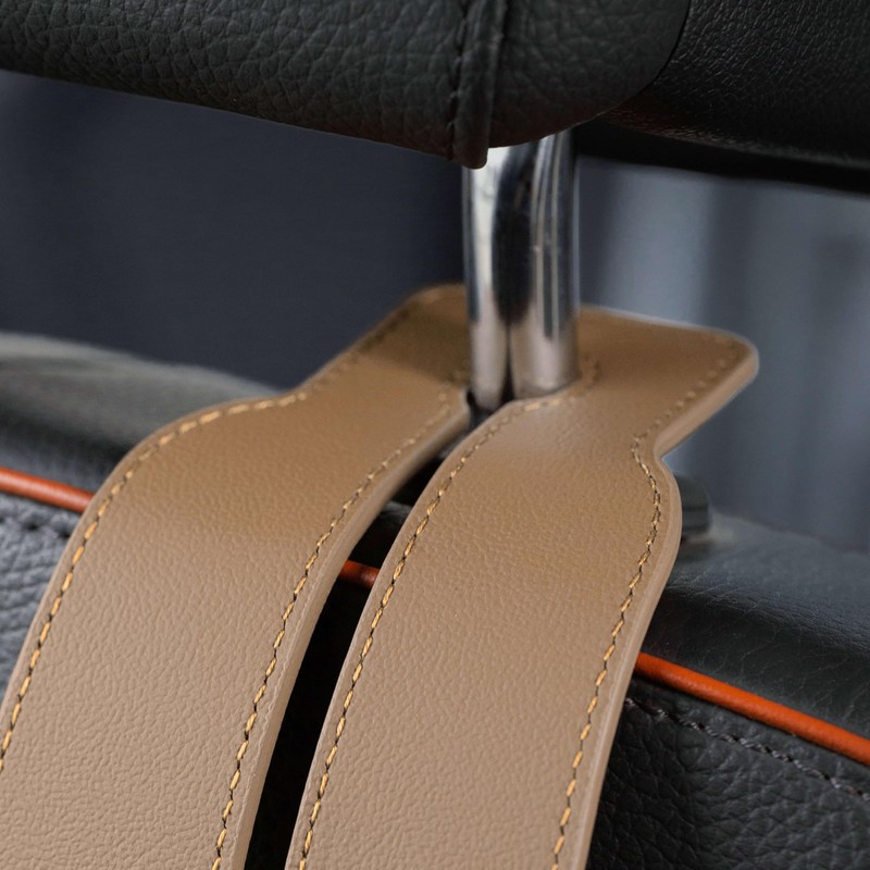 Jayanes Genuine Leather Car Purse Hook - Flexible Car Seat