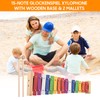 15 Note Glockenspiel Xylophone Wooden Base Colorful Aluminum Bars with