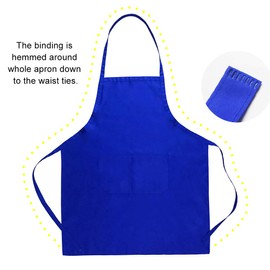 Hi loyaya 12 Pack Blue Aprons for Women Adult Ladies with Pockets, Waterproof Grilling Painting Baking BBQ Cooking Kitchen Bib Aprons Bulk (12, Blue)