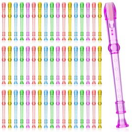 Lukmaa 100 Pieces Mini Translucent Soprano Recorder Plastic 6 Hole Soprano Descant for Kids Bulk Baroque Style Musical Recorders Bulk for Beginners Kids Flute
