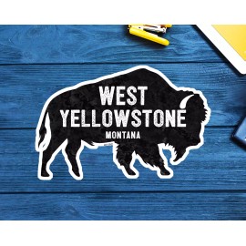 West Yellowstone National Park Decal Sticker Vinyl Bison Montana 3.75" Laptop
