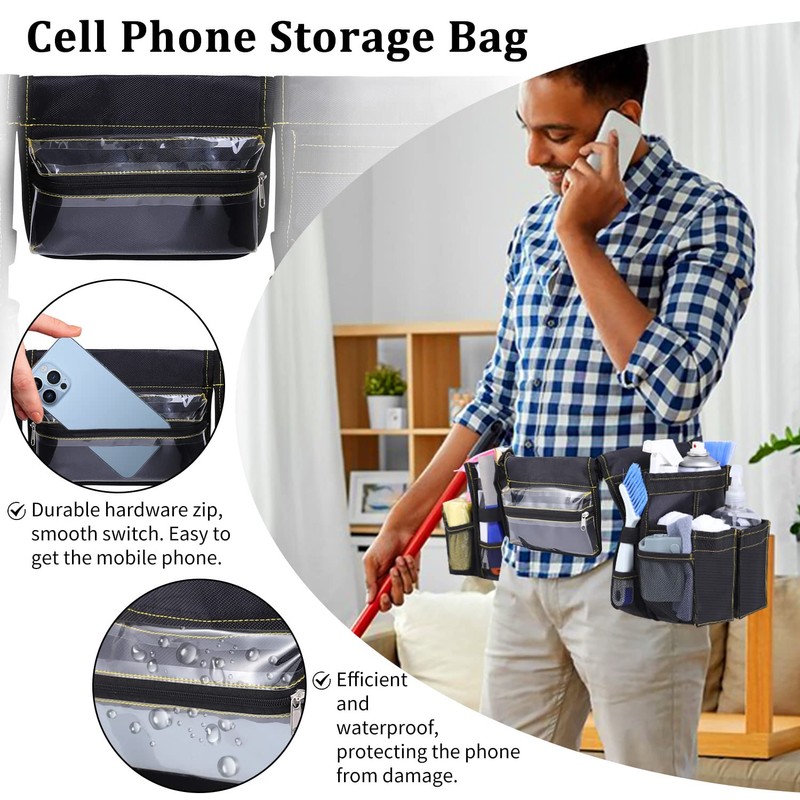 Cleaning Belt,Tool Pouch Waist Apron with Pockets Cleaning Supplies for