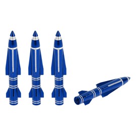 VekAuto 4 Pcs Tire Valve Stem Caps 7x88mm Tyre Valve Dust Covers for Car Truck Motorbike Bicycle Decorative Aluminum Alloy Blue