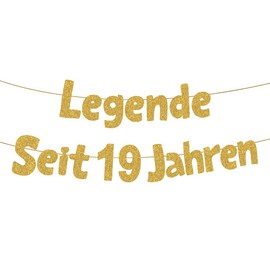 HUKUMA Legend for 19 Years, 19th Birthday Boy Girl, Funny Banner 19th Birthday, Birthday Decoration 19 Years Boy, Gifts Anniversary 19 Years
