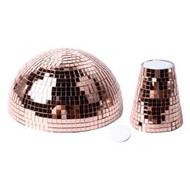 Mushroom Disco Ball, Stunning Visual Effects, High Quality Plastic, Colourful Reflections, Ideal for Parties, Weddings (Rose Gold)