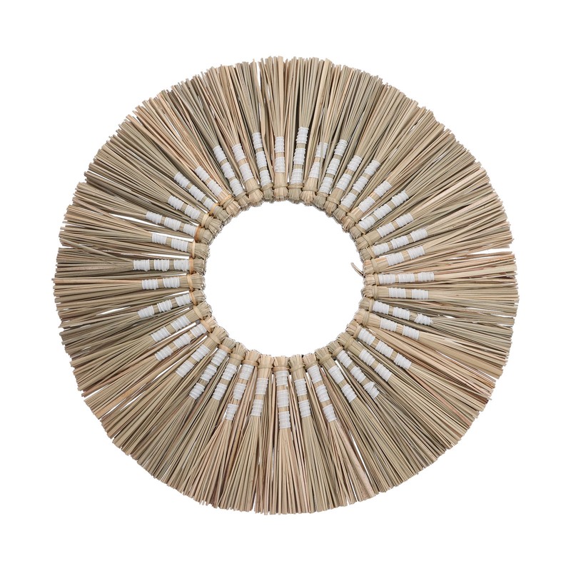Wall Mirror Make Up Tapestry Decorative Grass Woven Round Hanging