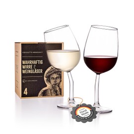 two46 Vi(n) oletta Wankelmut Krumme Weingläser Set (4 Stück) - Weinglas Lustig Handgebogen in DE - Lustige Wein-Gläser ALS Wein Geschenke für Frauen & Männer…