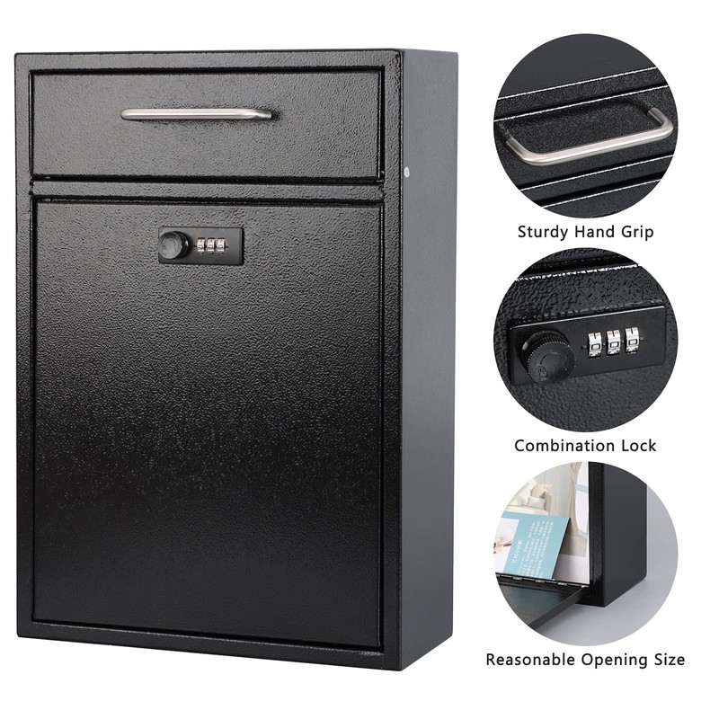 KYODOLED Steel Combination Lock Mail Boxes Outdoor,Locking Wall Mount Mailbox,Security