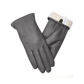 Vislivin Full Hand Touch Screen Gloves for Women, Leather Gloves, Warm Winter SMS Driving Gloves, gray, m