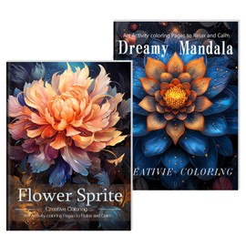 2Pcs Mandala Adult Coloring Book for Women, Mindfulness Adult Coloring Book Gift for Adult to Relax, Anxiety and Depression Set of 2 Coloring Books Bulk for Adults 48 Pages Stress Relief Gifts