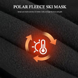 UNNESTAR Children's Balaclava Winter Full Face Mask for Boys Girls Windproof Ski Mask for Children Cold Weather Fleece Helmet Liner, beige