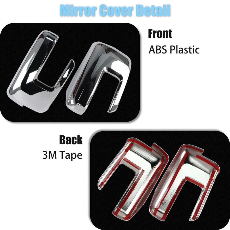 AUCERAMIC Chrome Mirror Covers Fit for Ford F150 2021-2024 Side