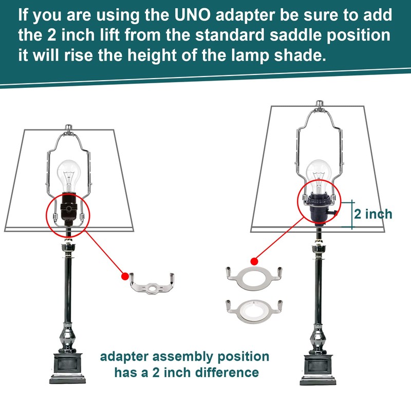 WEAVERBIRD 8 9 10 inch Adjustable Lamp Shade Harp Holder