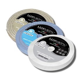 Lux Metal - 3 Polishing Discs 150 mm (A-B-C) Cotton Sisal for Grinding Stand Double Grinder Drill Cordless Screwdriver Angle Grinder Polishing Disc for Polishing Metal Aluminium Stainless Steel